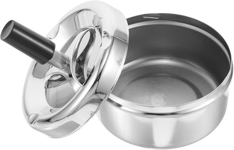 Windproof Smokeless Metal Ashtray Covered Design Indoor Outdoor Use - Image 1